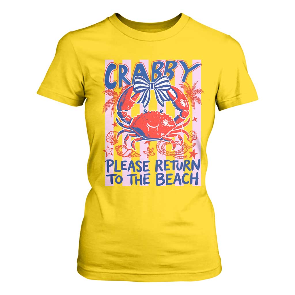 Summer Vacation T Shirt For Women If Crabby Return To Beach Retro Graphic