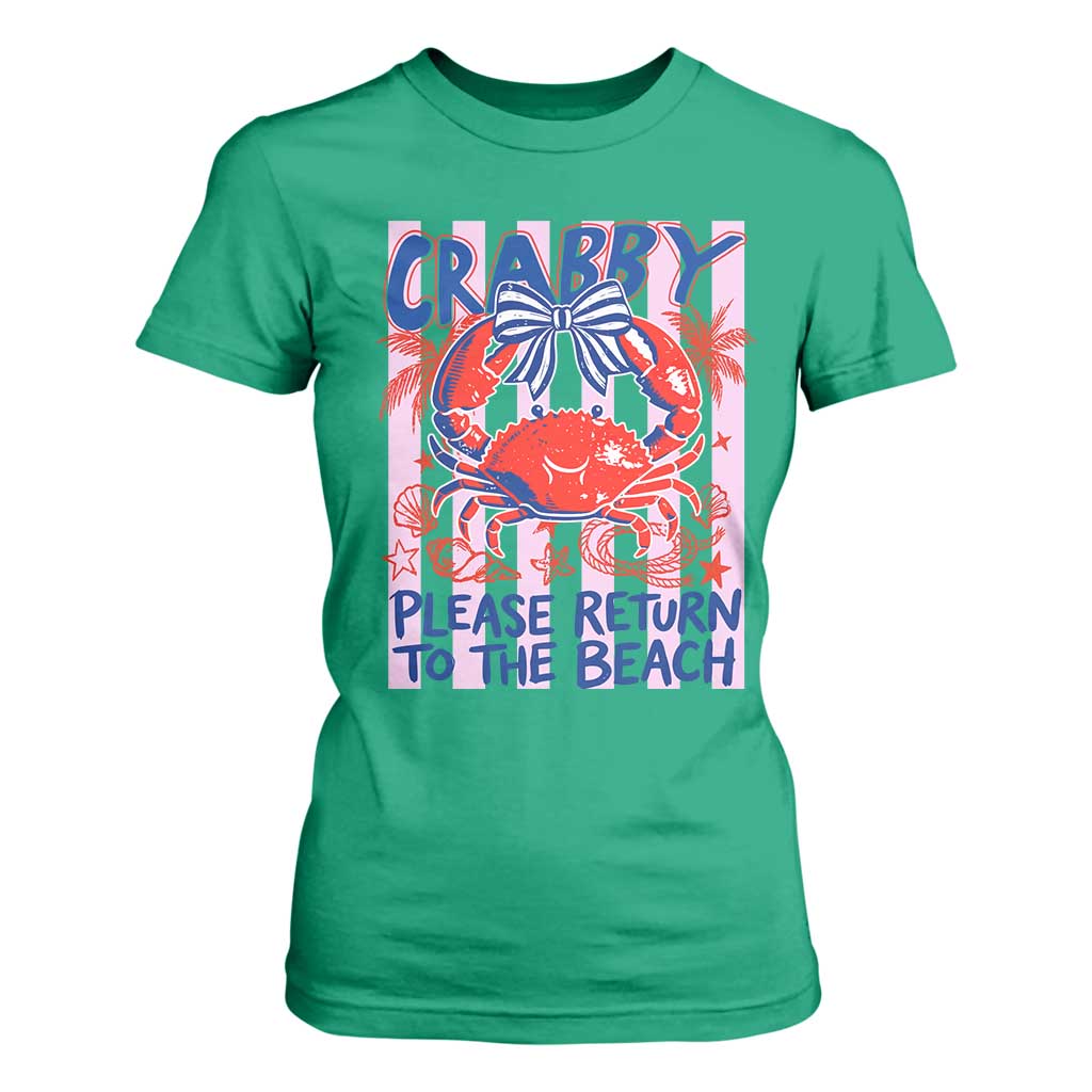Summer Vacation T Shirt For Women If Crabby Return To Beach Retro Graphic