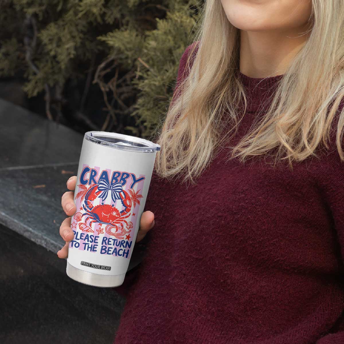 Summer Vacation Tumbler Cup If Crabby Return To Beach Retro Graphic