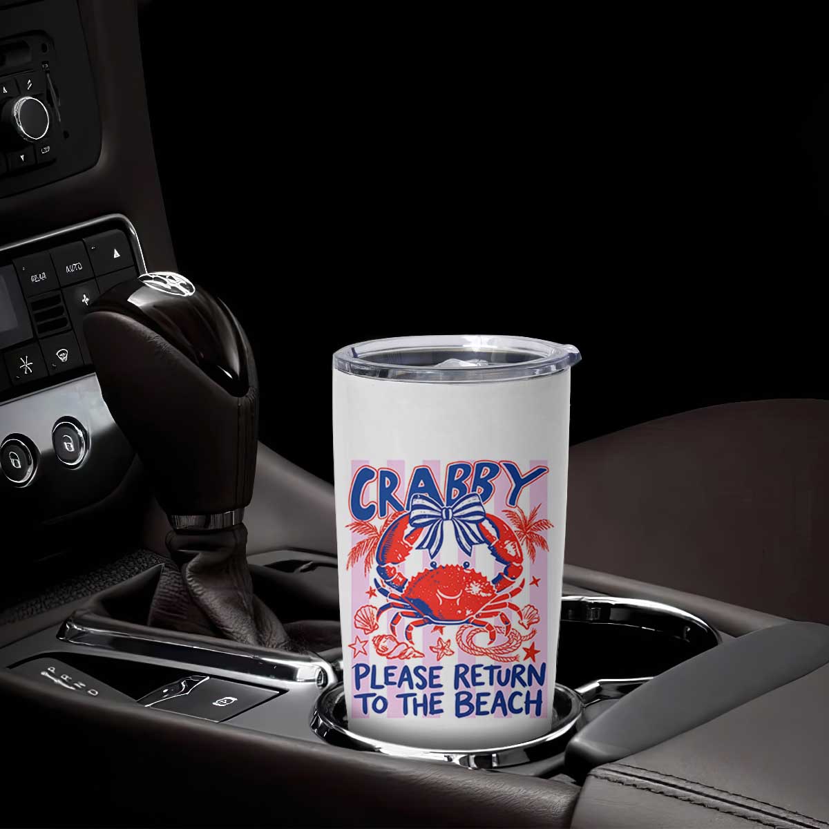 Summer Vacation Tumbler Cup If Crabby Return To Beach Retro Graphic