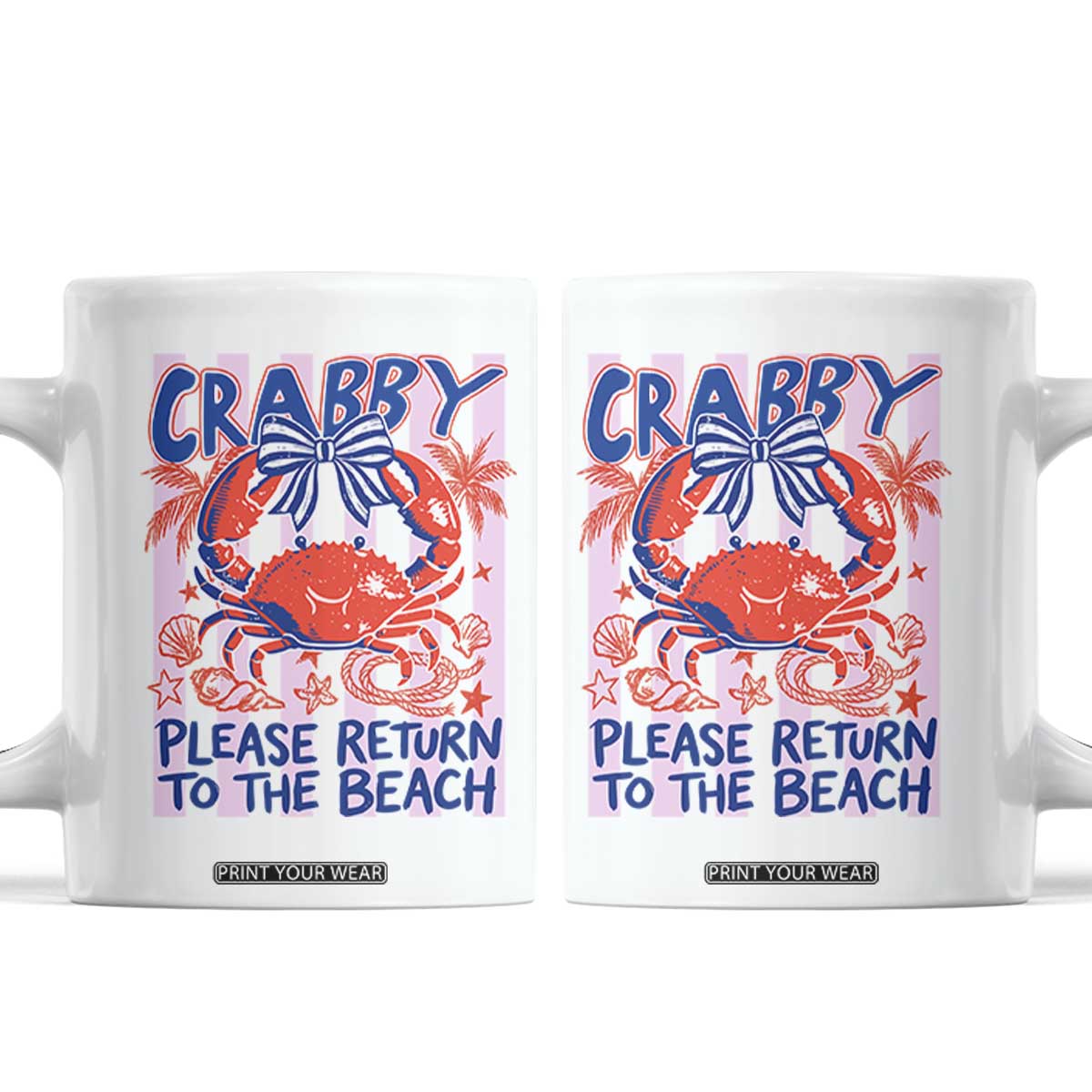 Summer Vacation Coffee Mug If Crabby Return To Beach Retro Graphic