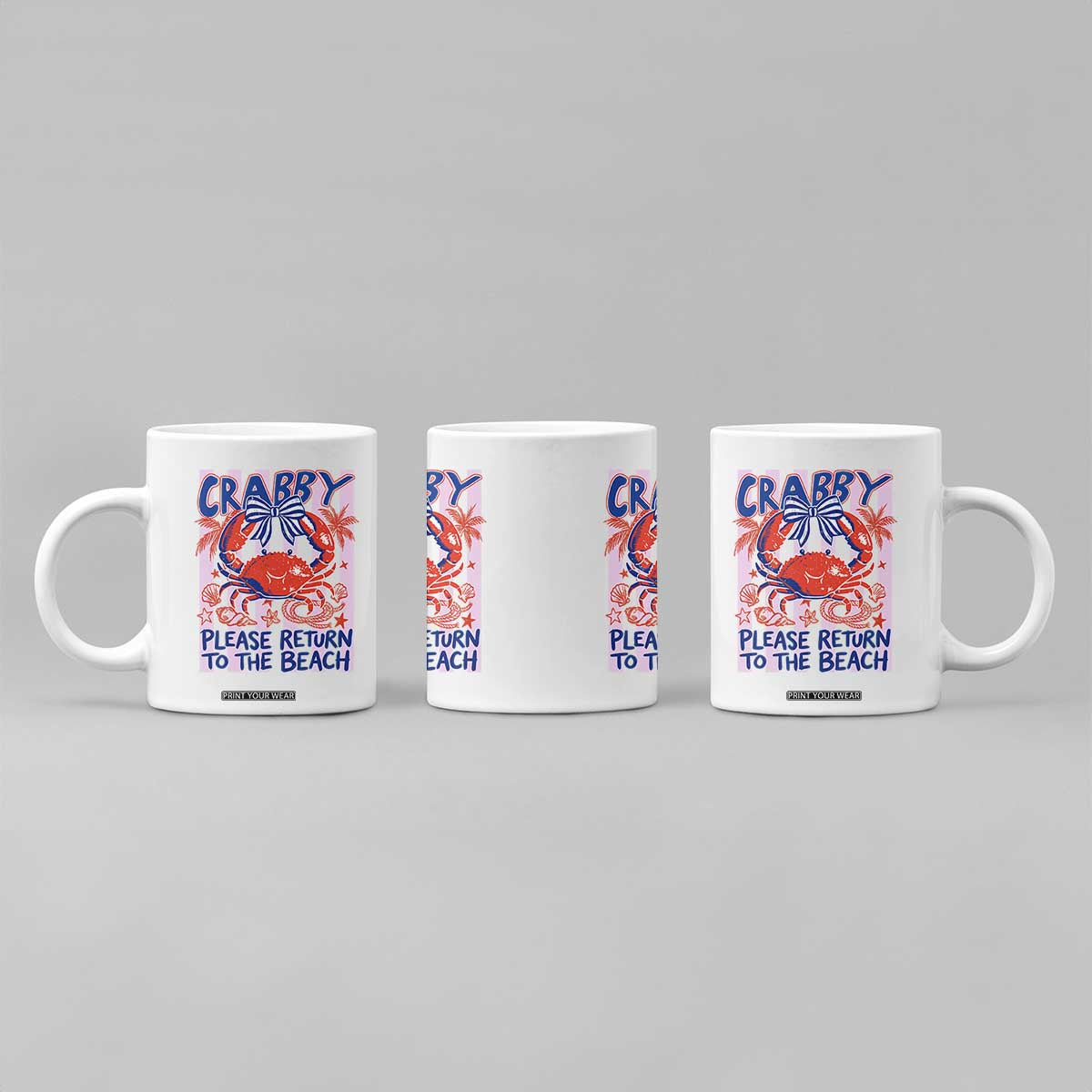 Summer Vacation Coffee Mug If Crabby Return To Beach Retro Graphic