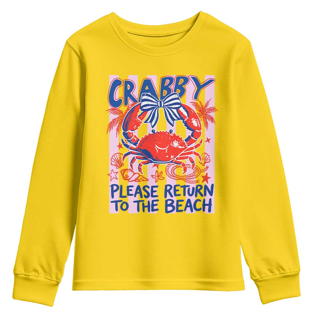 Summer Vacation Youth Sweatshirt If Crabby Return To Beach Retro Graphic