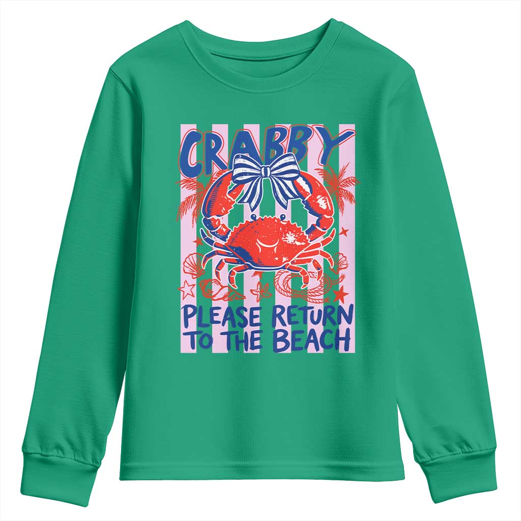 Summer Vacation Youth Sweatshirt If Crabby Return To Beach Retro Graphic
