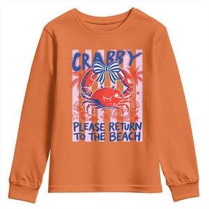 Summer Vacation Youth Sweatshirt If Crabby Return To Beach Retro Graphic