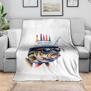 Bass Fishing Birthday Throw Blanket Fish Party Theme