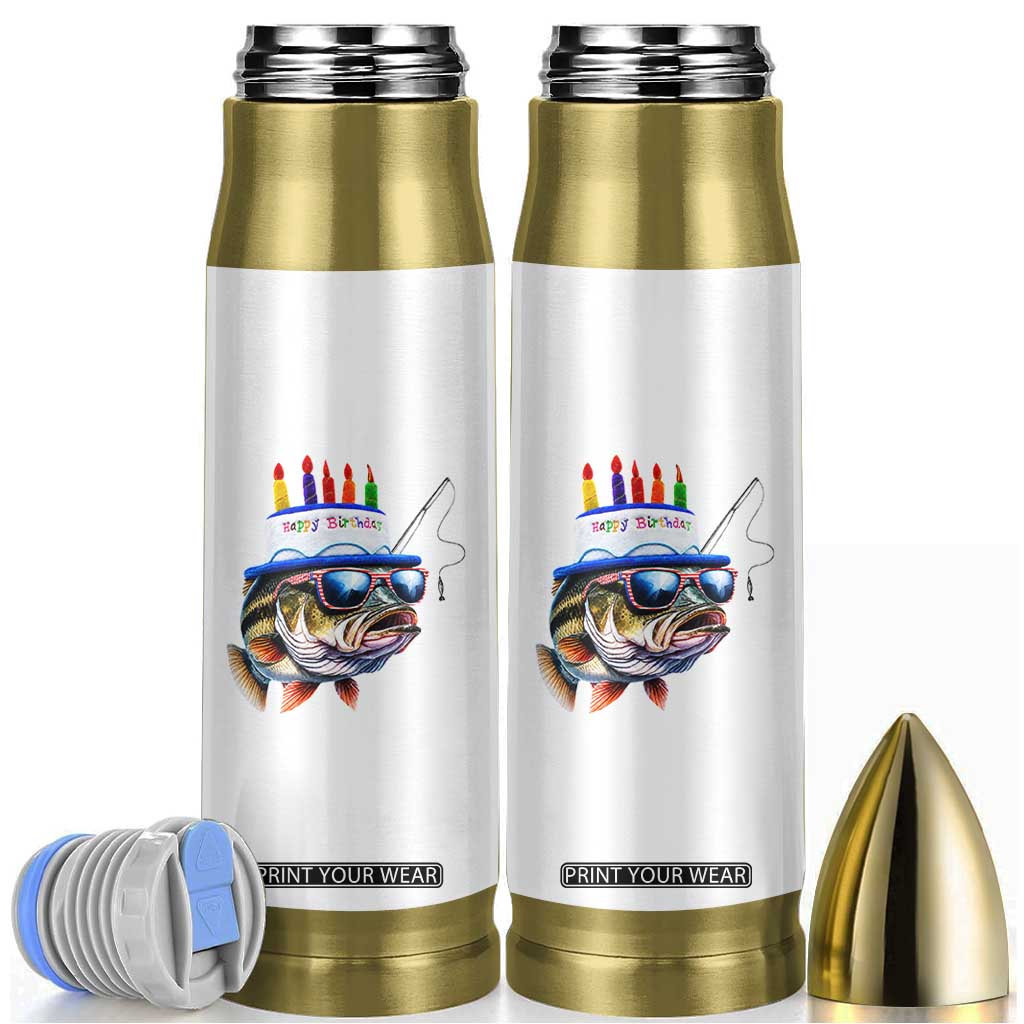 Bass Fishing Birthday Bullet Tumbler Fish Party Theme TS10 White Print Your Wear