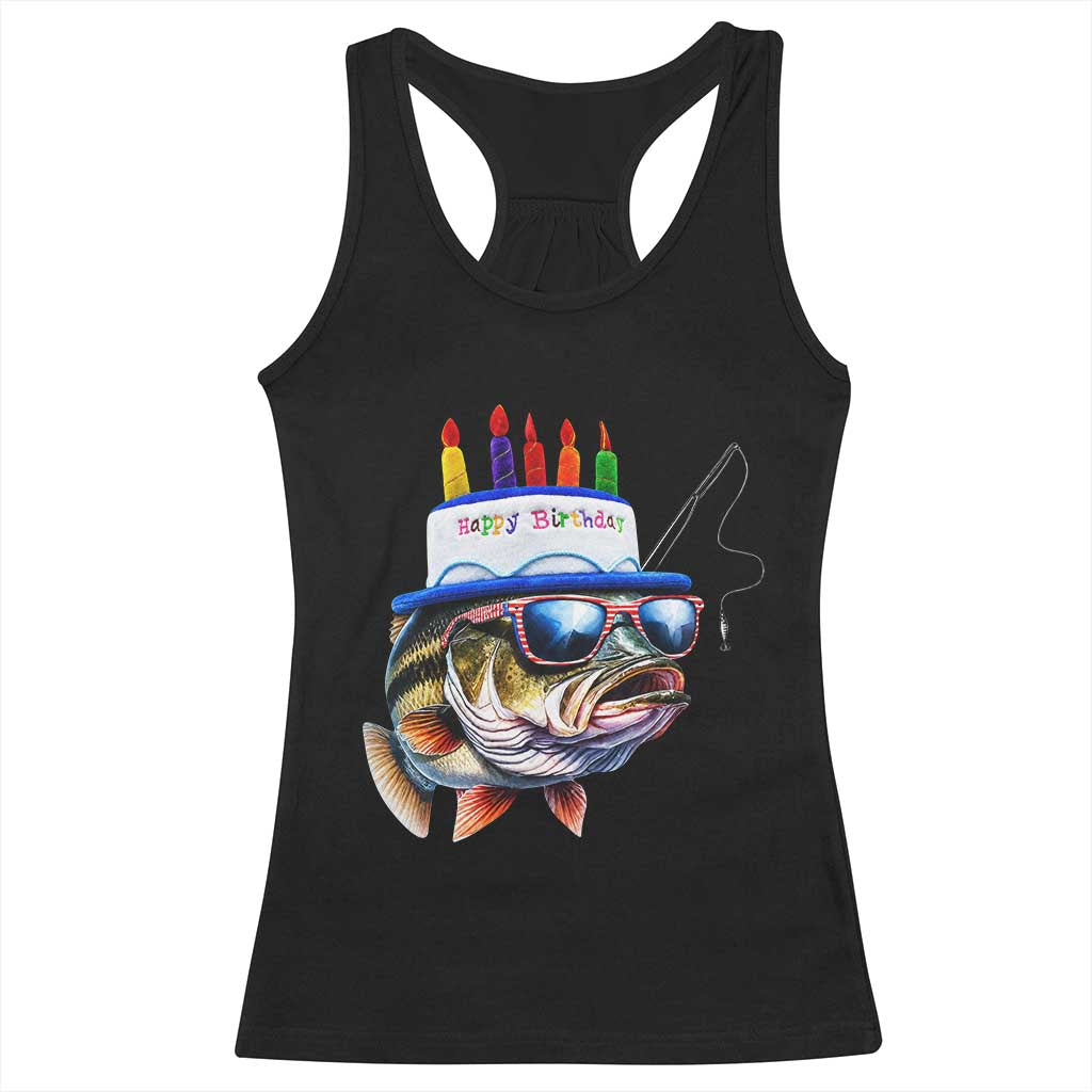 Bass Fishing Birthday Racerback Tank Top Fish Party Theme