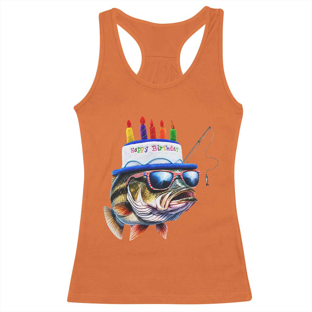 Bass Fishing Birthday Racerback Tank Top Fish Party Theme