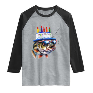 Bass Fishing Birthday Raglan Shirt Fish Party Theme