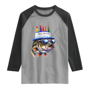 Bass Fishing Birthday Raglan Shirt Fish Party Theme