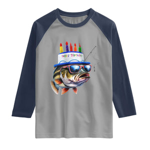 Bass Fishing Birthday Raglan Shirt Fish Party Theme