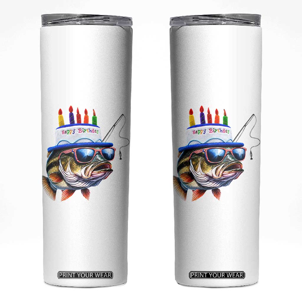 Bass Fishing Birthday Skinny Tumbler Fish Party Theme