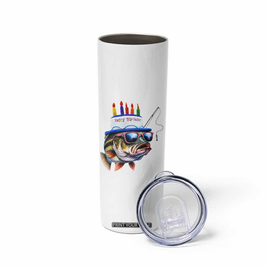 Bass Fishing Birthday Skinny Tumbler Fish Party Theme