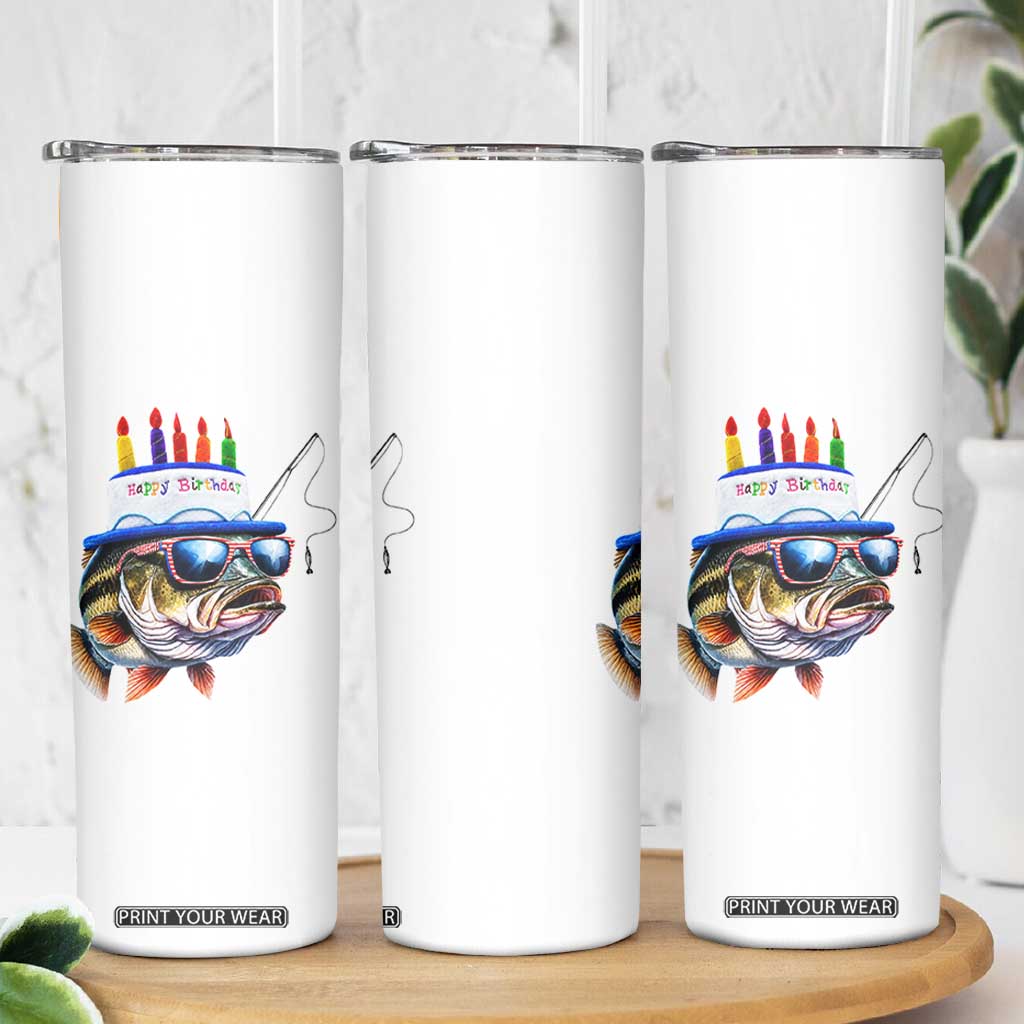 Bass Fishing Birthday Skinny Tumbler Fish Party Theme