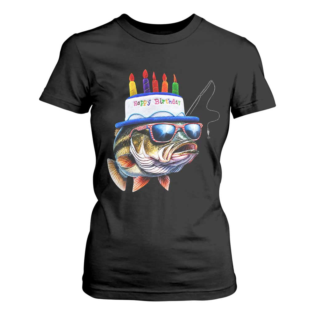 Bass Fishing Birthday T Shirt For Women Fish Party Theme