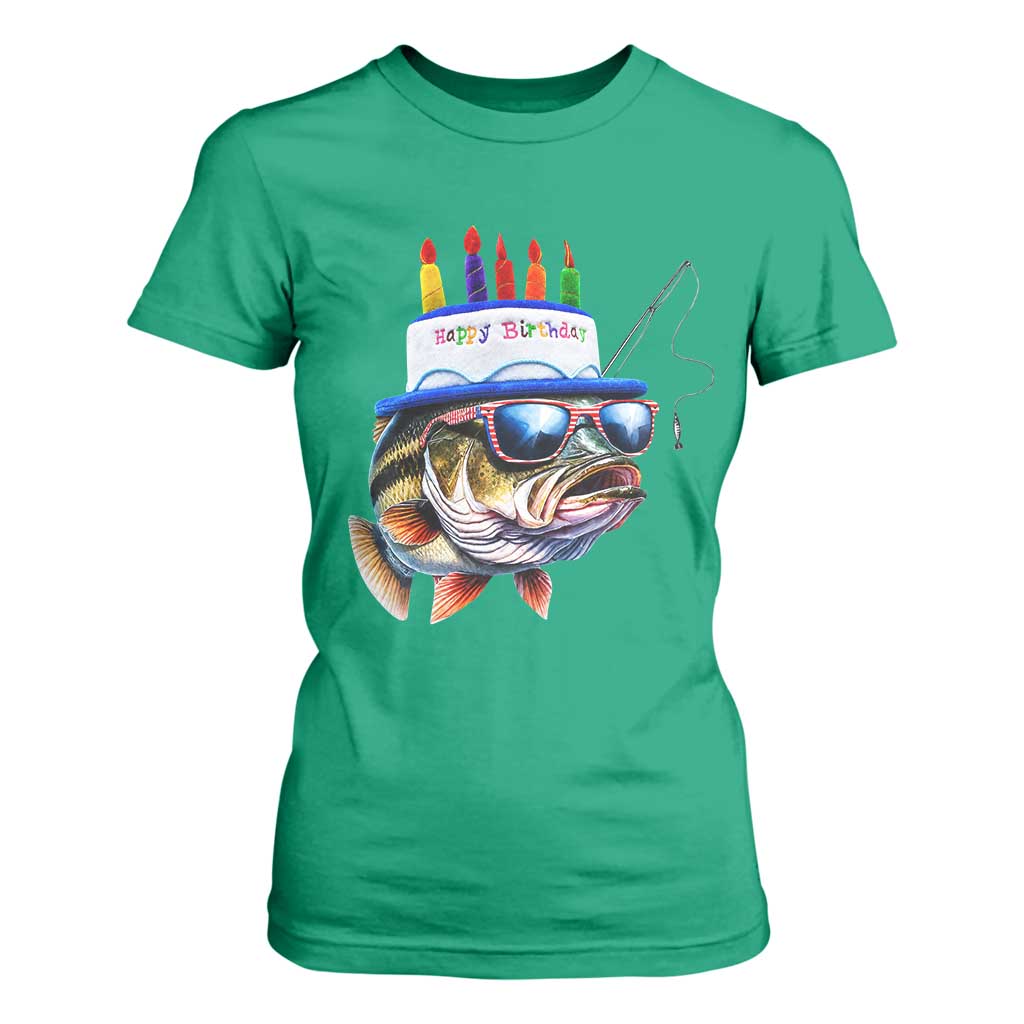 Bass Fishing Birthday T Shirt For Women Fish Party Theme