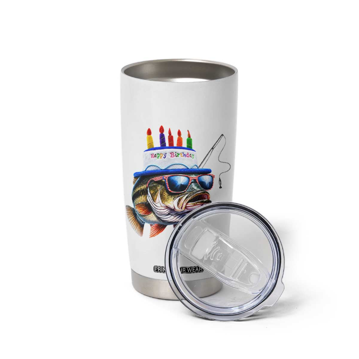 Bass Fishing Birthday Tumbler Cup Fish Party Theme
