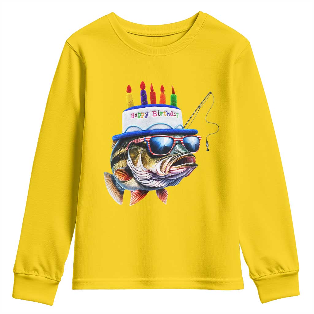 Bass Fishing Birthday Youth Sweatshirt Fish Party Theme