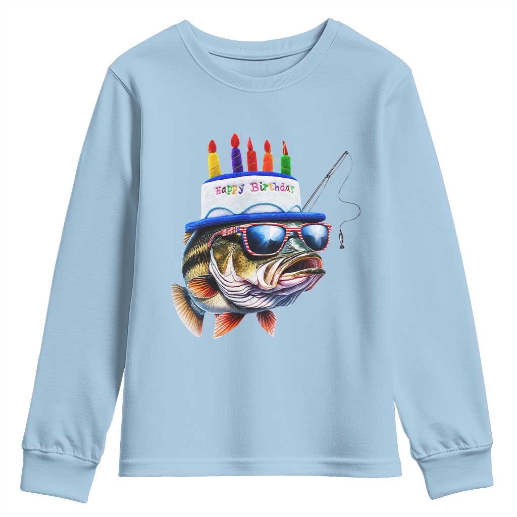 Bass Fishing Birthday Youth Sweatshirt Fish Party Theme