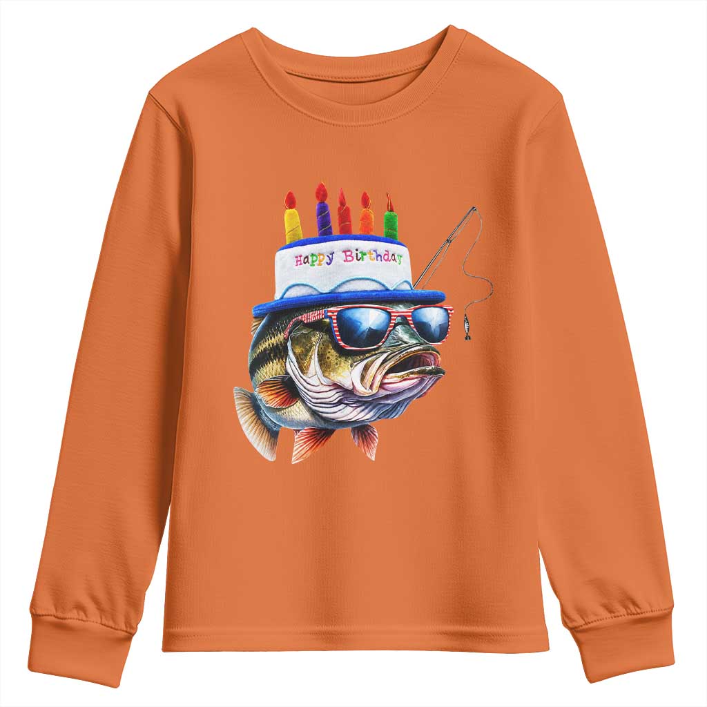 Bass Fishing Birthday Youth Sweatshirt Fish Party Theme
