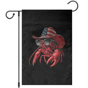 Funny Western Country Crawfish Lover Graphic Garden Flag American Flag Cowboy Lobster Patriotic Cajun Season TS10 Black Print Your Wear