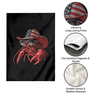 Funny Western Country Crawfish Lover Graphic Garden Flag American Flag Cowboy Lobster Patriotic Cajun Season TS10 Print Your Wear
