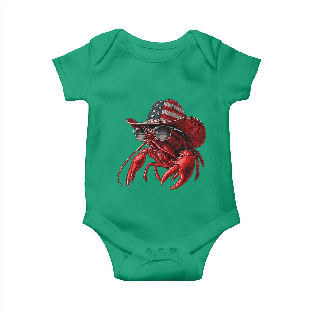 Funny Western Country Crawfish Lover Graphic Baby Onesie American Flag Cowboy Lobster Patriotic Cajun Season TS10 Irish Green Print Your Wear