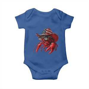 Funny Western Country Crawfish Lover Graphic Baby Onesie American Flag Cowboy Lobster Patriotic Cajun Season TS10 Royal Blue Print Your Wear