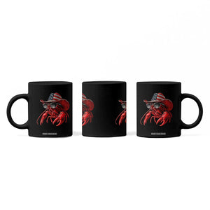 Funny Western Country Crawfish Lover Graphic Coffee Mug American Flag Cowboy Lobster Patriotic Cajun Season TS10 Print Your Wear