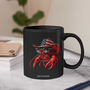 Funny Western Country Crawfish Lover Graphic Coffee Mug American Flag Cowboy Lobster Patriotic Cajun Season TS10 Print Your Wear