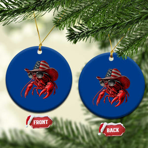 Funny Western Country Crawfish Lover Graphic Ceramic Ornament American Flag Cowboy Lobster Patriotic Cajun Season TS10 1pc Blue Print Your Wear