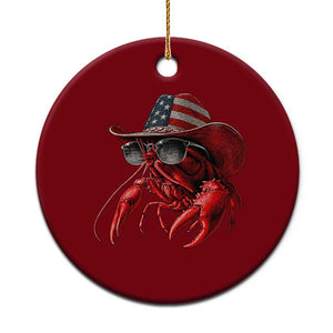 Funny Western Country Crawfish Lover Graphic Ceramic Ornament American Flag Cowboy Lobster Patriotic Cajun Season TS10 1pc Red Print Your Wear