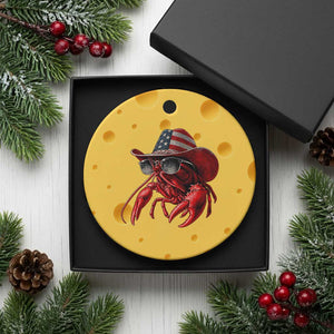 Funny Western Country Crawfish Lover Graphic Ceramic Ornament American Flag Cowboy Lobster Patriotic Cajun Season TS10 1pc Yellow Cheese Print Your Wear