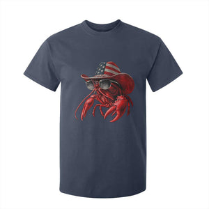 Funny Western Country Crawfish Lover Graphic T Shirt For Kid American Flag Cowboy Lobster Patriotic Cajun Season TS10 Navy Print Your Wear
