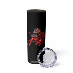 Funny Western Country Crawfish Lover Graphic Skinny Tumbler American Flag Cowboy Lobster Patriotic Cajun Season TS10 Print Your Wear