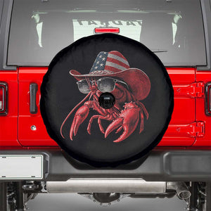 Funny Western Country Crawfish Lover Graphic Spare Tire Cover American Flag Cowboy Lobster Patriotic Cajun Season TS10 Black Print Your Wear