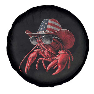 Funny Western Country Crawfish Lover Graphic Spare Tire Cover American Flag Cowboy Lobster Patriotic Cajun Season TS10 Print Your Wear