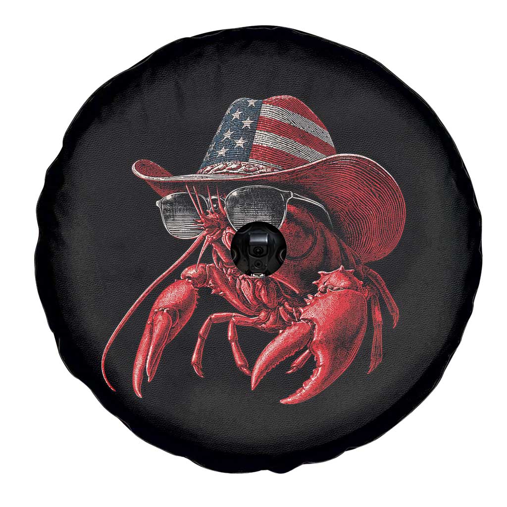 Funny Western Country Crawfish Lover Graphic Spare Tire Cover American Flag Cowboy Lobster Patriotic Cajun Season TS10 Print Your Wear