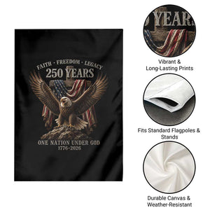 Eagle 250th Anniversary USA Garden Flag 250 Years Faith Freedom Legacy One Nation Under God Flag TS10 Print Your Wear