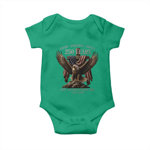 Eagle 250th Anniversary USA Baby Onesie 250 Years Faith Freedom Legacy One Nation Under God Flag TS10 Irish Green Print Your Wear