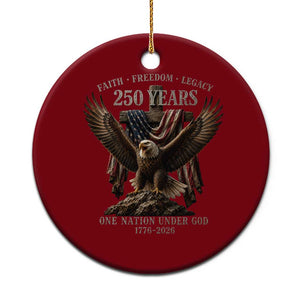 Eagle 250th Anniversary USA Ceramic Ornament 250 Years Faith Freedom Legacy One Nation Under God Flag TS10 1pc Red Print Your Wear