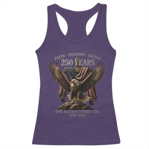 Eagle 250th Anniversary USA Racerback Tank Top 250 Years Faith Freedom Legacy One Nation Under God Flag TS10 Purple Print Your Wear