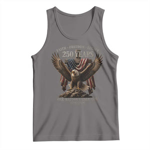 Eagle 250th Anniversary USA Tank Top 250 Years Faith Freedom Legacy One Nation Under God Flag TS10 Deep Heather Print Your Wear
