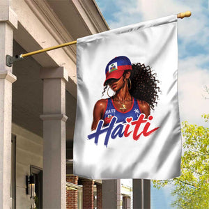 Haitian Girl Garden Flag Melanin Black Girls Haiti Flag Proud Haitienne TS10 Print Your Wear