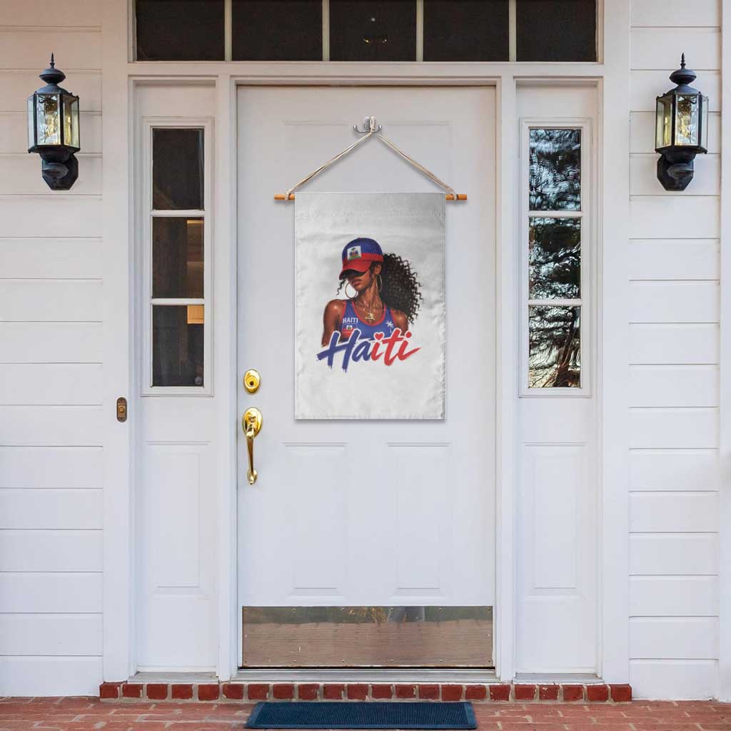 Haitian Girl Garden Flag Melanin Black Girls Haiti Flag Proud Haitienne TS10 Print Your Wear