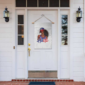 Haitian Girl Garden Flag Melanin Black Girls Haiti Flag Proud Haitienne TS10 Print Your Wear