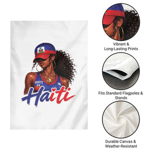 Haitian Girl Garden Flag Melanin Black Girls Haiti Flag Proud Haitienne TS10 Print Your Wear