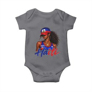 Haitian Girl Baby Onesie Melanin Black Girls Haiti Flag Proud Haitienne TS10 Charcoal Print Your Wear