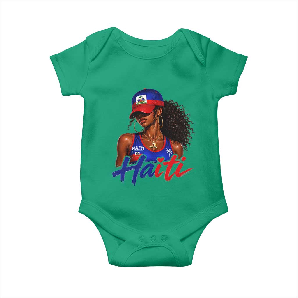 Haitian Girl Baby Onesie Melanin Black Girls Haiti Flag Proud Haitienne TS10 Irish Green Print Your Wear